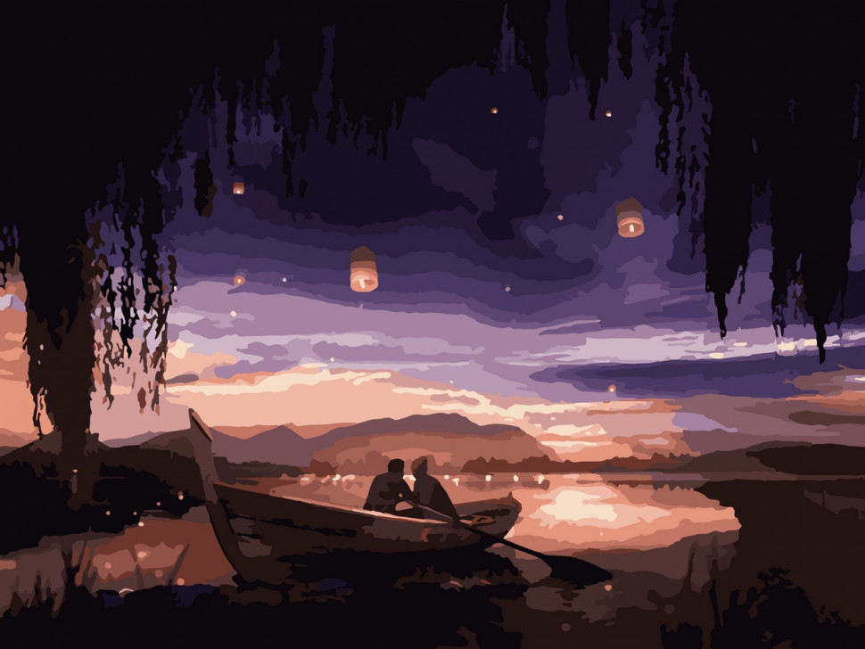 КАРТИНА ЗА НОМЕРАМИ "ЗАКОХАНІ ПІД НЕБОМ" 40*50 СМ 10213-AC, фото 1