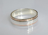 Пара обручок з срібла з вставками із золота, фото 3
