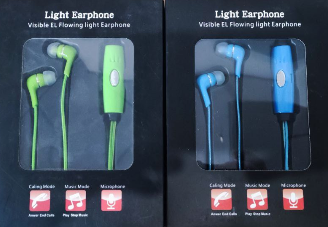 Универсальные наушники светящиеся в темноте Light Earphone с микрофоном - фото 8 - id-p2039616903