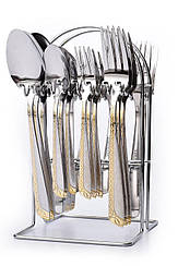 Набір столових приборів із нержавіючої сталі із золотими малюнками Top Kitchen C 24 предмети Np