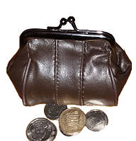 Маленький гаманець для дрібниць шкіряний темно-коричневий