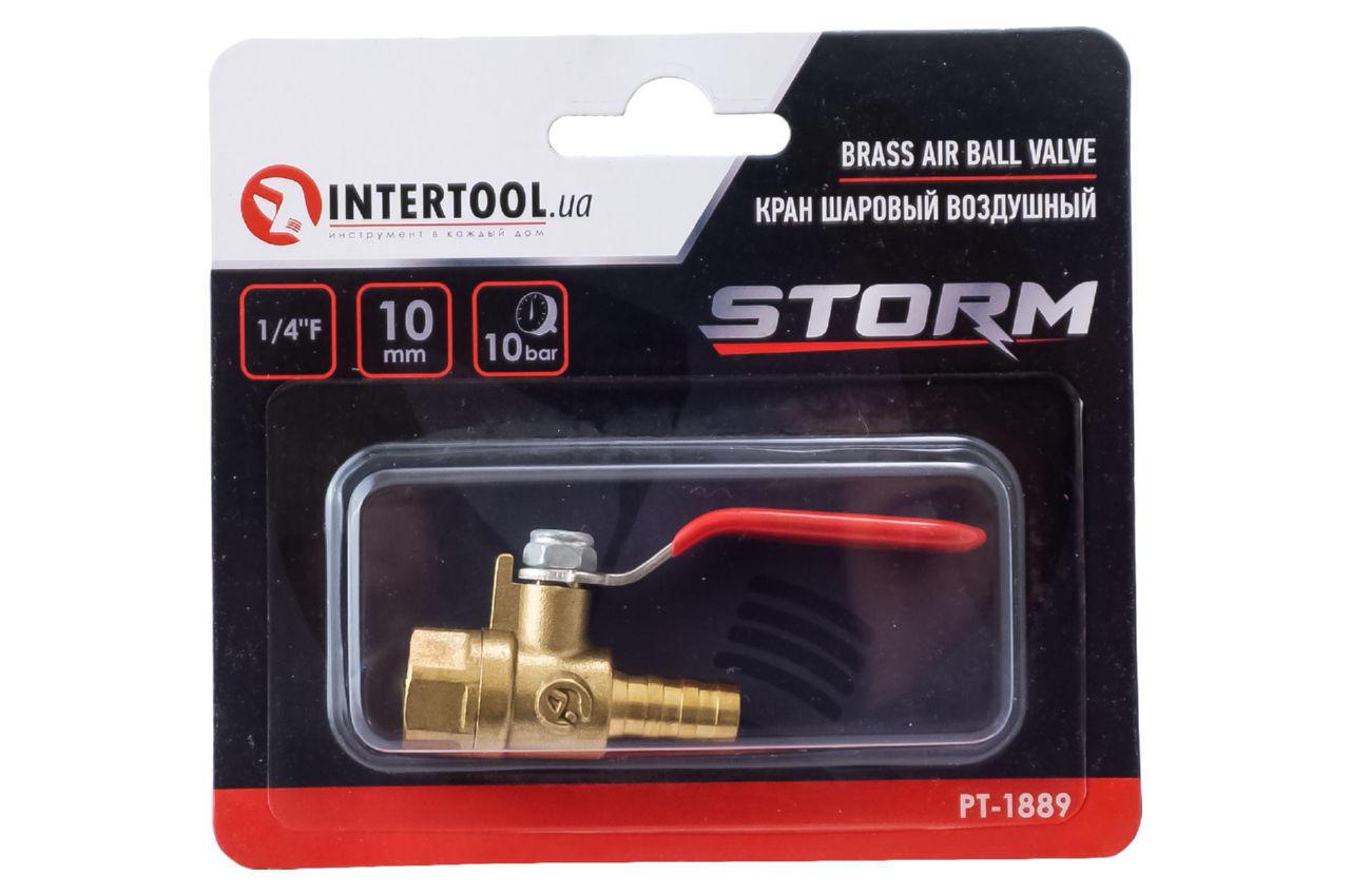 Кран кульовий повітряний Intertool 1/4" В x 10 мм (PT-1889)