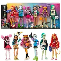 Набор кукол Monster High Ghoul Spirit Sporty Тореляй ,Клео, Клодин ,Дракулаура, Дьюс , Френки