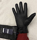 Зимові чоловічі рукавички з натуральної шкіри оленя. Підкладка з мутону, фото 2