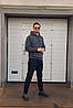 Спортивний костюм чоловічий зимовий модний чорно-сірий спортивний костюм чоловічий зимовий на щодень, фото 9