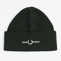 Fred Perry graphic beanie Night Green C4114-Q20 Шапка оригіинал нова зимова чоловіча унісекс темно зелена