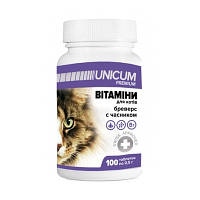 Витамины Unicum Premium с чесноком для котов, 100 таб