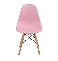 Розовый стул Интарсио ELIOT с деревянными ножками и пластиковым сидением