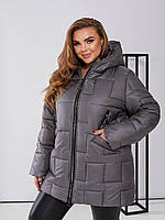 Зимняя теплая женская Куртка Ткань: плащевка Лаке на синтепоне 250 Размеры: 48-50, 52-54, 56-58
