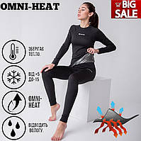 Термобілизна OMNI-HEAT S-2XL жіноча COLUMBIA. Спортивна термо-білизна на осінь чорна. Жіночий комплект термо.