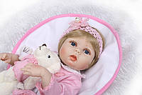 Кукла реборн Полина полностью виниловая девочка 53 см Reborn doll