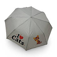 Детский складной зонтик Toprain полуавтомат с кошками на 10 - 16 лет #020894