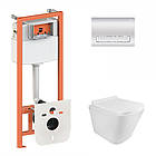 Комплект інсталяція Qtap Nest з панеллю змиву лінійною (QT1733052ERW0133M425M08381CRM)