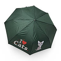 Детский складной зонтик Toprain полуавтомат с кошками на 10 - 16 лет #020898