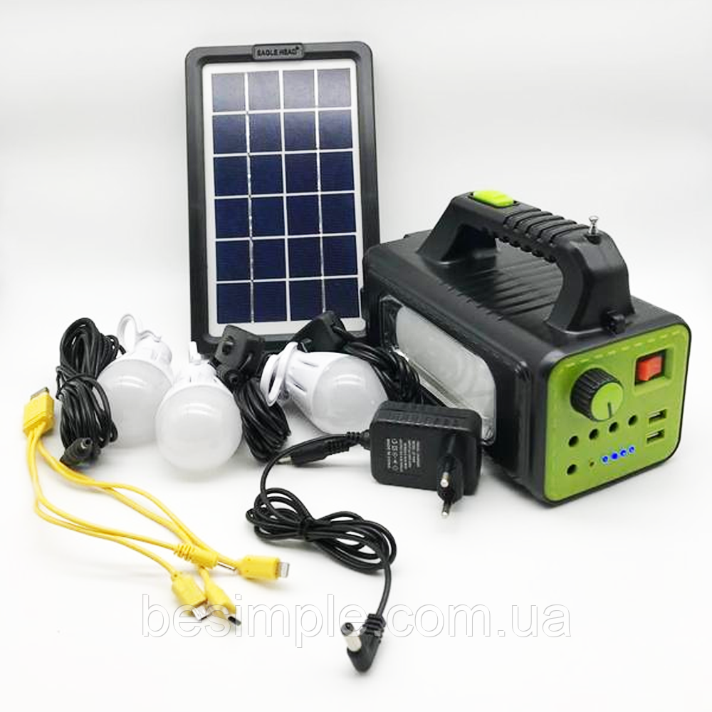 Ліхтар на акумуляторі, з повербанком та радіо 34 LED, Digital light kit WXH-9013B / Кемпінговий ліхтар, фото 1