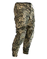 Армейские брюки пиксель с наколенниками на флисе теплые зимние тактические штаны камуфляж рип-стоп ЗСУ