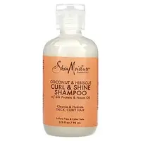 SheaMoisture, Curl & Shine Shampoo, для густых вьющихся волос, кокос и гибискус, 95 мл (3,2 жидк. Унции) в в в