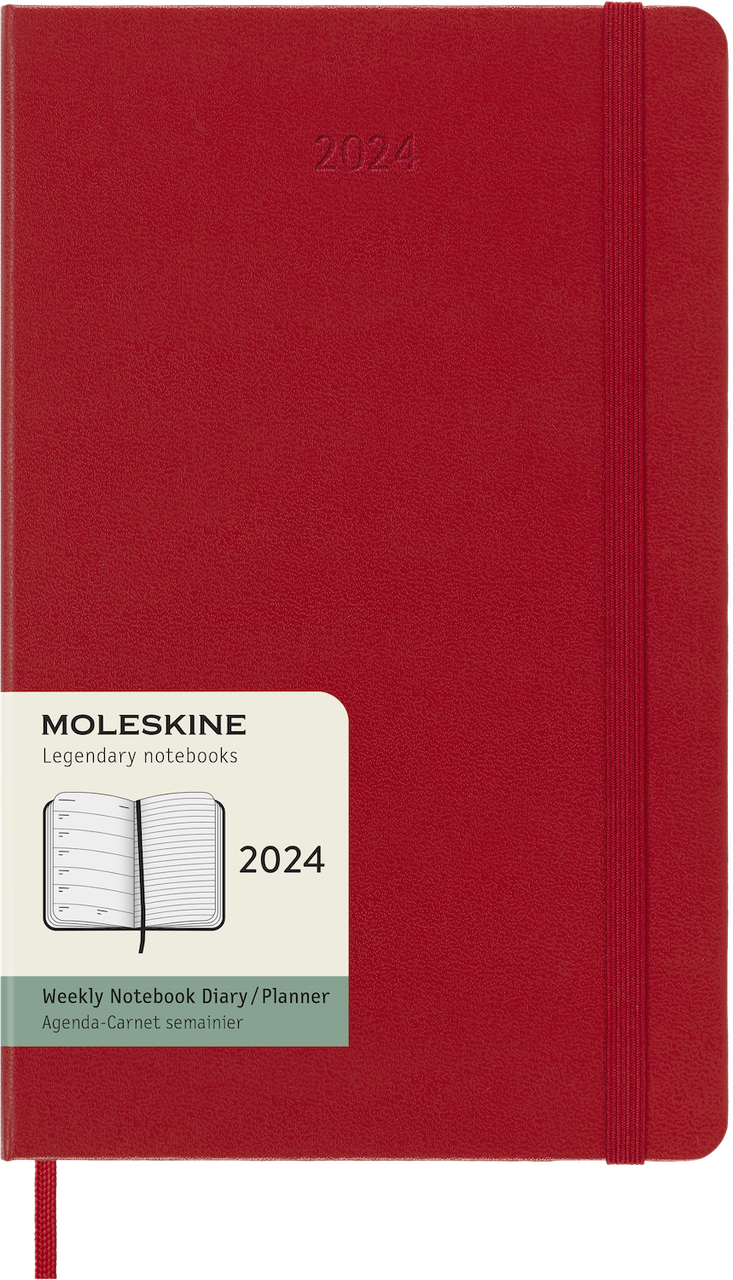 Щотижневик Moleskine 2024 середній 13х21 см червоний (8056598856637)