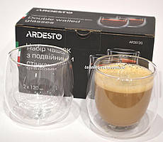 Чашки скляні з подвійними стінками 120 Мл 2 шт ARDESTO (AR2612G)