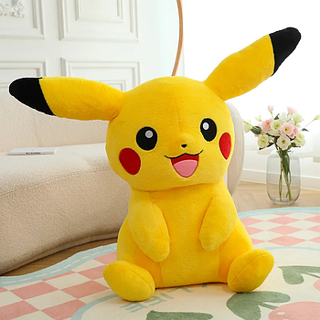М'яка іграшка Пікачу з плюшу 35 см EL-2117-26 / Дитяча іграшка подушка Покемон / Іграшка плюшева обіймашка