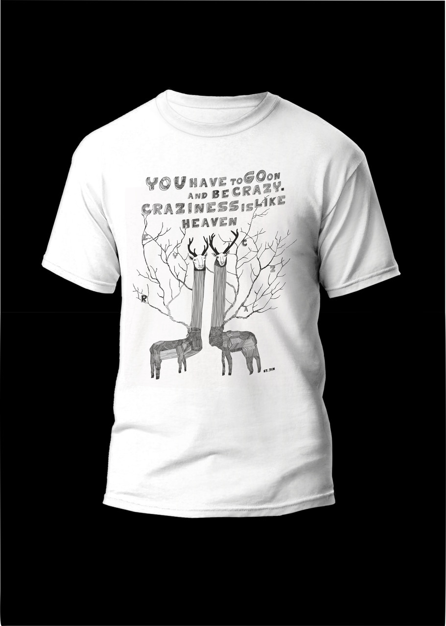Футболка YOUstyle You have to go on and be crazy. Craziness is like heaven 1117 White