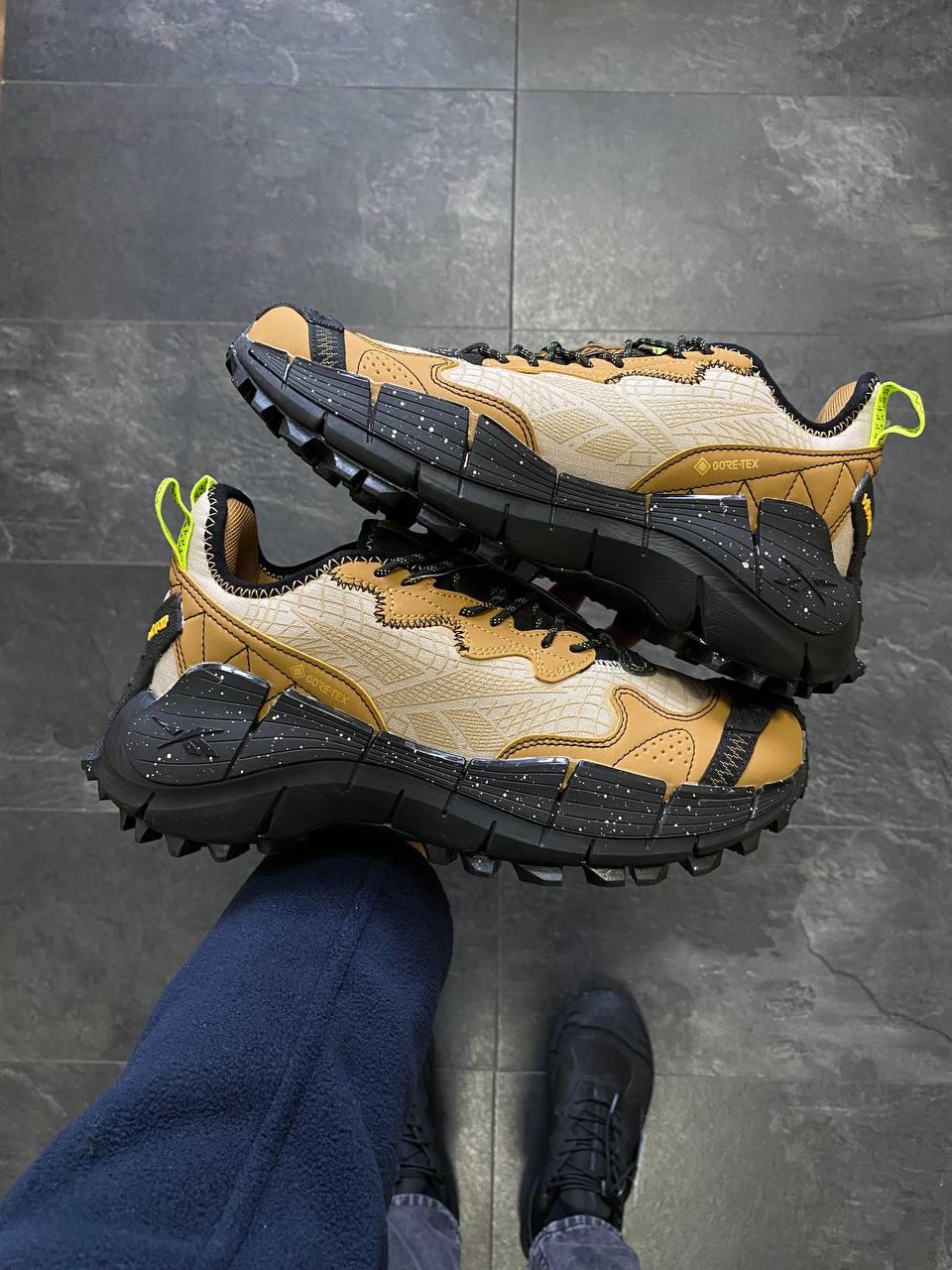Кросівки зимові коричневі чорні Reebok Zig Kinetica II Edge Brown Beige Black Termo Gore-Tex (14449)