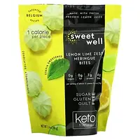 Sweetwell, Keto Bites, безе с цедрой лимона и лайма, 40 г (1,4 унции) Днепр