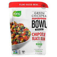 Vana Life Foods, Green Chickpea, Super Food Bowl, черная фасоль с чипотле, 284 г (10 унций) Днепр
