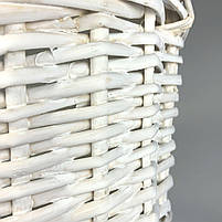 Набір з 3-х білих кошиків з лози, фото 2