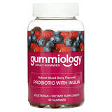 Gummiology, пробиотик с инулином в жевательных таблетках, со вкусом ягодного ассорти, 90 вегетарианских в