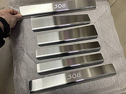 Захист порогів - накладки на пороги Peugeot 308 5-дверцята з 2007 р. (Standart)