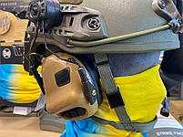 Активні навушники Earmor M32H Helmet Version | Coyote Brown, фото 6