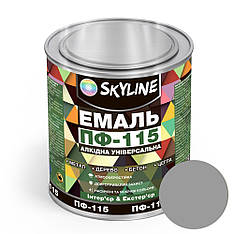 Емаль ПФ-115 алкідна універсальна атмосферостійка «Skyline» Світло-сірий 2.5 кг від Latinta