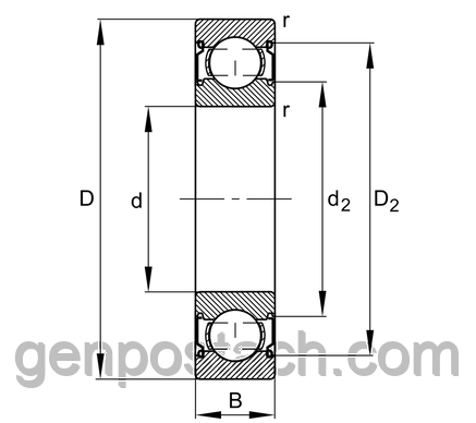 Підшипник 60122 (6022-Z) LDI/КИТАЙ, фото 2
