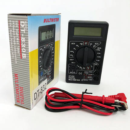 Мультиметр цифровий тестер Digital DT-832 зі звуковим продзвоном, тестер напруги цифровий, фото 1