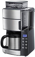 Кофеварка Russell Hobbs капельная Grind and Brew, 1л, молотая, LED-дисплей, черно-металл