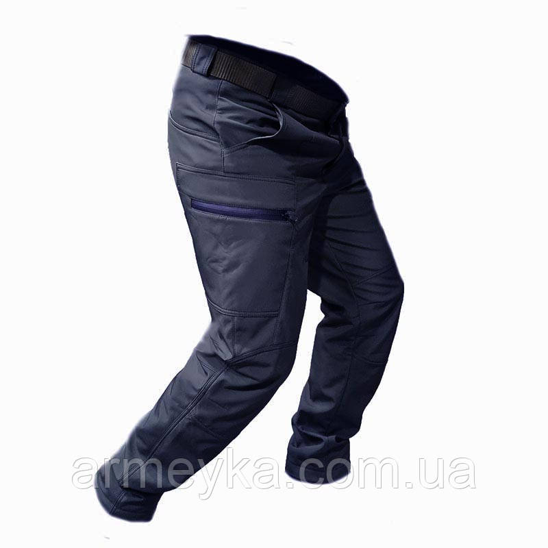 Штани tactical, вітро/вологостійкі softshell темно-синій софтшелл UA