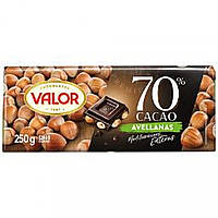 Шоколад VALOR CHOCOLATE 70% CACAO CON AVELLANAS250гр. Доставка від 14 днів - Оригинал