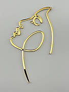 Топпер акриловий контур обличчя дівчини, торцевий дзеркальний топер для торта силует дівчини