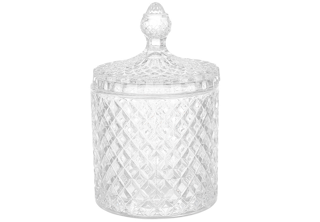 Банка для зберігання з кришкою скляна Crystal D10.5*17см 992-032 ТОВАР ВІД ВИРОБНИКА Ціна дня!