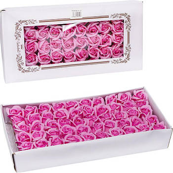 Подарункове мило для декору та подарунків 50 штук у вигляді Рожевої Троянди 81-12 в упаковці 50 шт