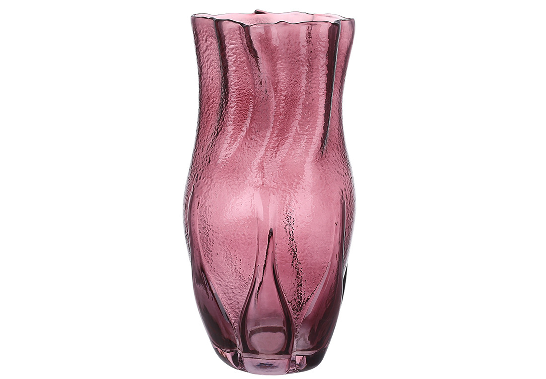 Ваза Бутон Троянди скло 29см, колір - пурпурний ТОВАР ВІД ВИРОБНИКА