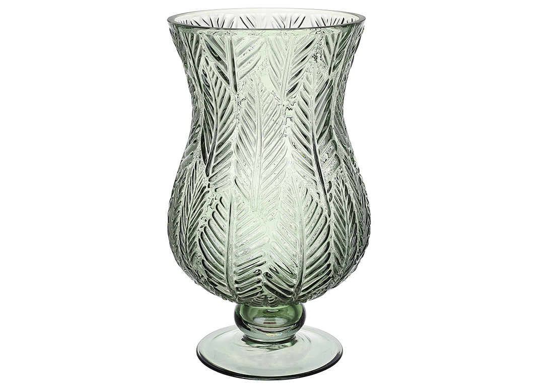 Ваза Розалін скло 29см, колір - олива ТОВАР ВІД ВИРОБНИКА