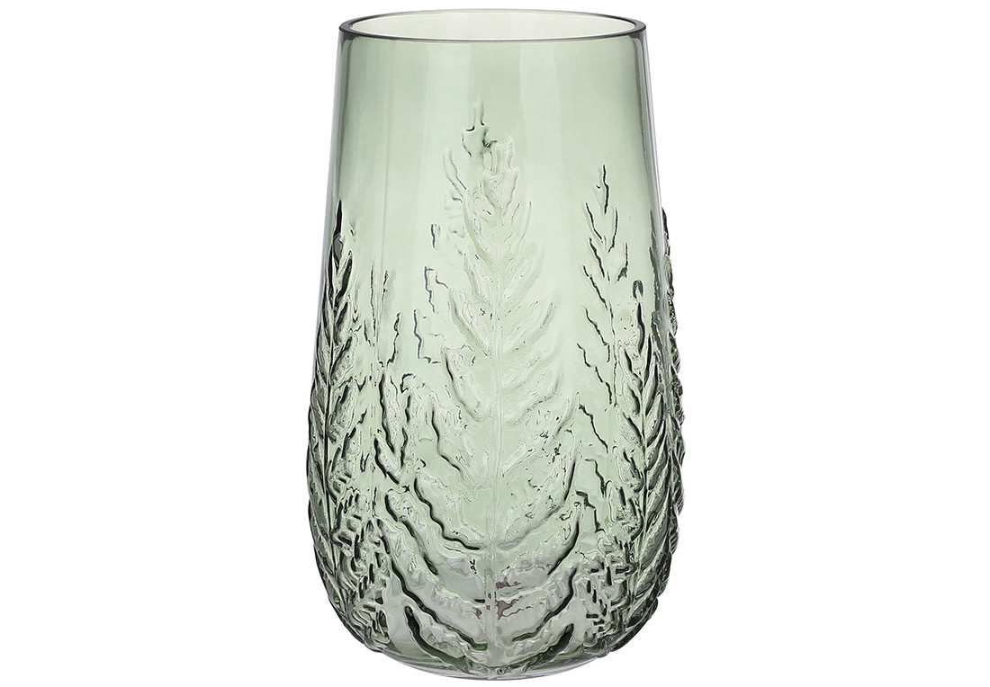 Ваза Leaf скло 26см, колір - зелений ТОВАР ВІД ВИРОБНИКА