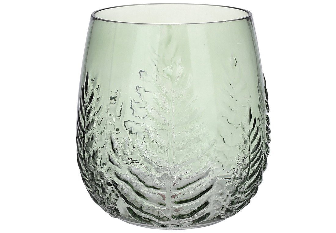 Ваза Leaf скло 19см, колір - зелений ТОВАР ВІД ВИРОБНИКА