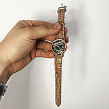 Стильні бежеві наручні годинники жіночі. З блискучому ремінцем. В чохлі. CJ-702 модель 78464, фото 2