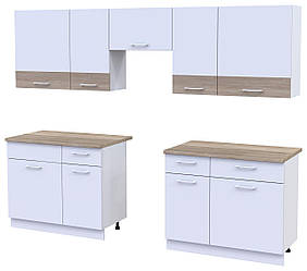 Кухня "Лея" 2,6 метра, Білий/Дуб Сонома