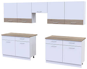 Кухня "Лея" 3 метри, Білий/Дуб Сонома