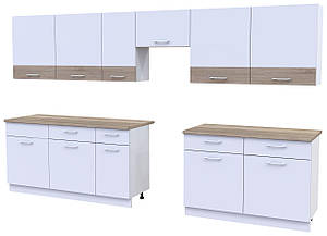 Кухня "Лея" 3,4 метри, Білий/Дуб Сонома