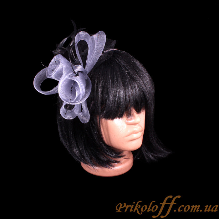 Карнавальний обруч із бантом і пір'ям, фото 1